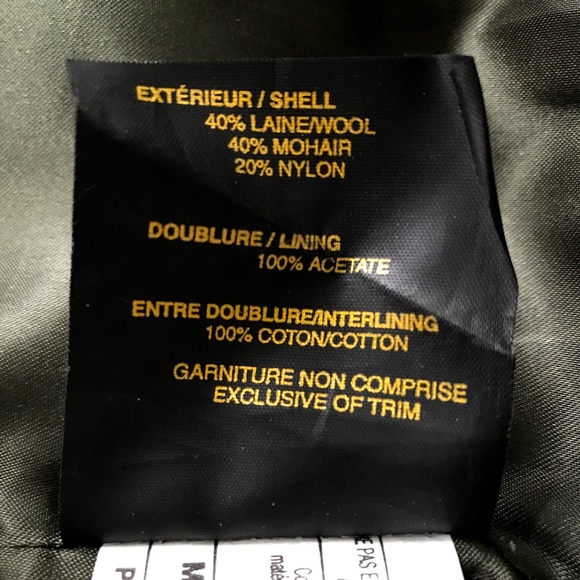 Vintage 70's Wool/Mohair Blend Coat in Dark Green - Picture 7 of 7